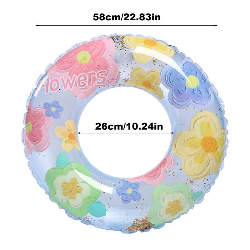 Inflatable Swimming Circle Floating Kid's Summer Sequin Swimming Ring Highly Waterproof Water Fun Toy For Home Pools Outdoor