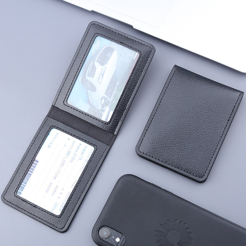 2023 Fashion Simple Short Wallet porta carte multistrato custodia per patente di guida porta carte di credito in pelle Pu per regali da uomo