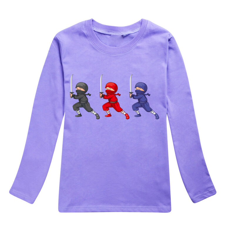 Ninja Kidz Cartoon Gaming wiosenne bluzki z długim rękawem dla dzieci luźny pulower nastoletnie dziewczyny chłopców bluza dla dzieci modne ciuchy