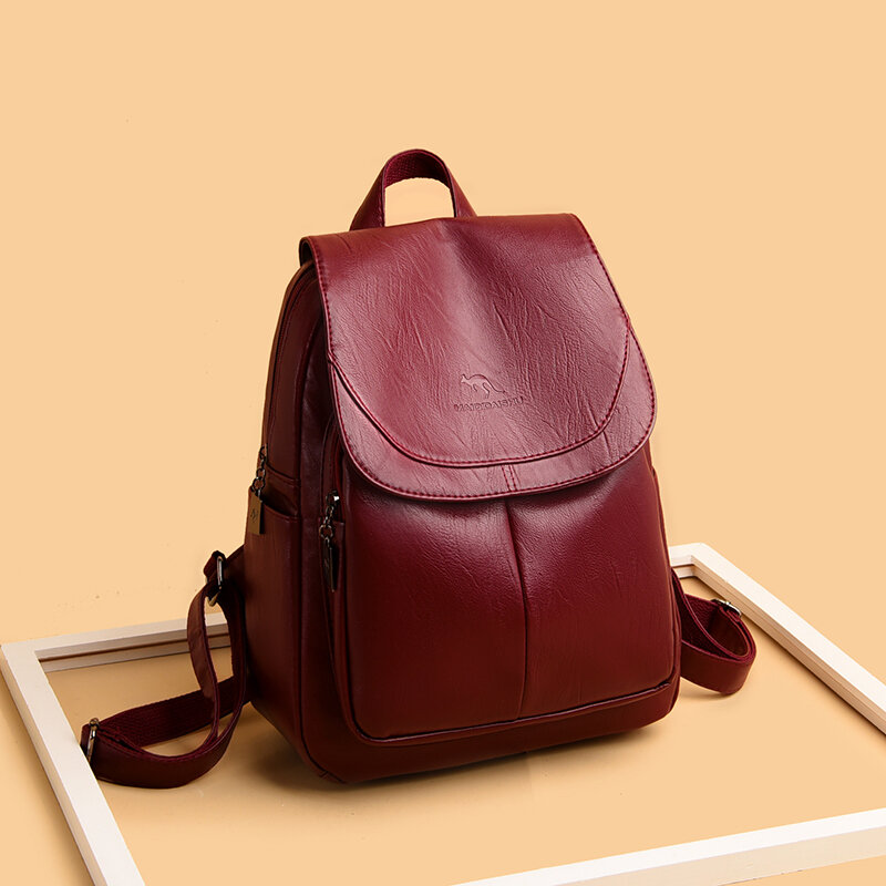 New Women Leather Backpacks High Quality Female Vintage Backpack For Girls School Bag Travel Bagpack Ladies Sac A Dos Back Pack