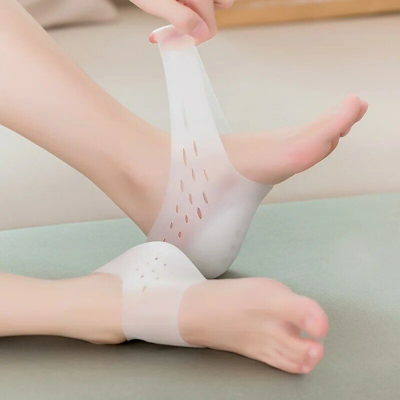 Unisex invisibile aumento dell'altezza 5CM calzini in Silicone cuscinetti per tallone in Gel supporto per arco ortopedico cuscino per tallone solette per massaggio ai piedi
