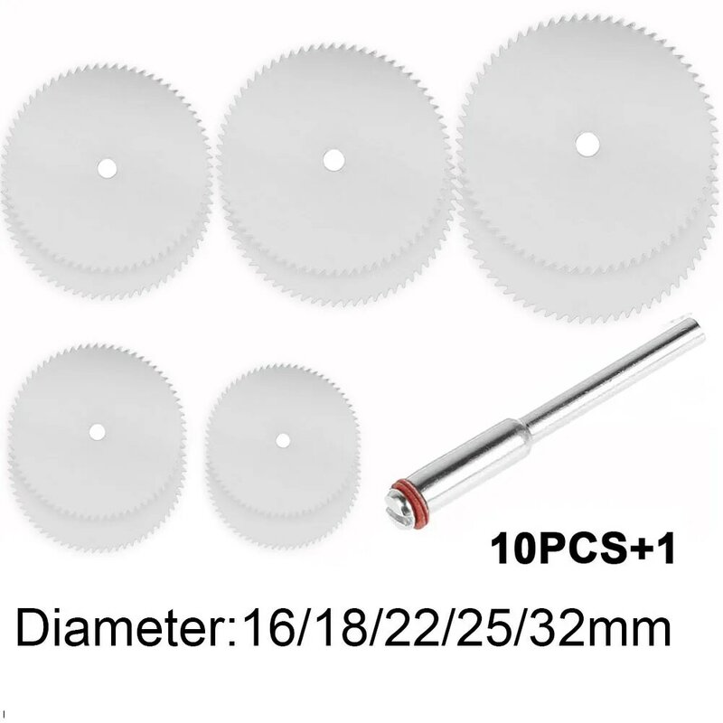Dsic-corte Circular para madera, sierra de diamante para grabador, mandril de 2,35/3mm, 16/18/22/25/32mm, herramientas rotativas, taladro eléctrico, 11 piezas