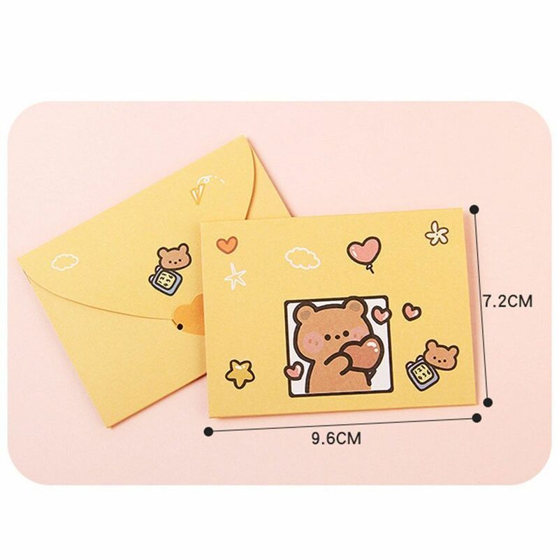 Bear Rabbit Blessing Thank Envelope Foldable Cartoon Decoration Letter Paper Beautiful 9 Styles Cartoon Greeting Card
