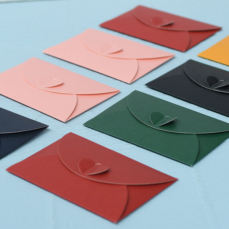 Mini enveloppes colorées en papier nacré pour invitations de mariage, emballage pour petites entreprises, haute qualité, 250g, lot de 50 pièces
