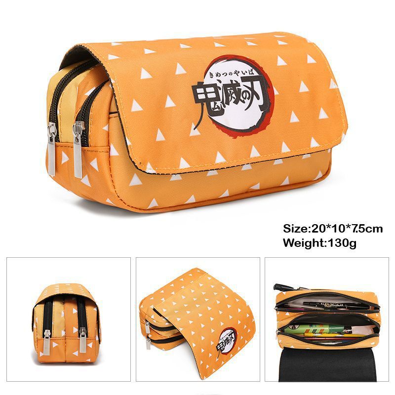 3d-сумка для мальчиков и девочек, женская школьная сумка для хранения, мультяшный бокс для ручек Tanjirou Nezuko Zenitsu Giyuu, аксессуары для косплея