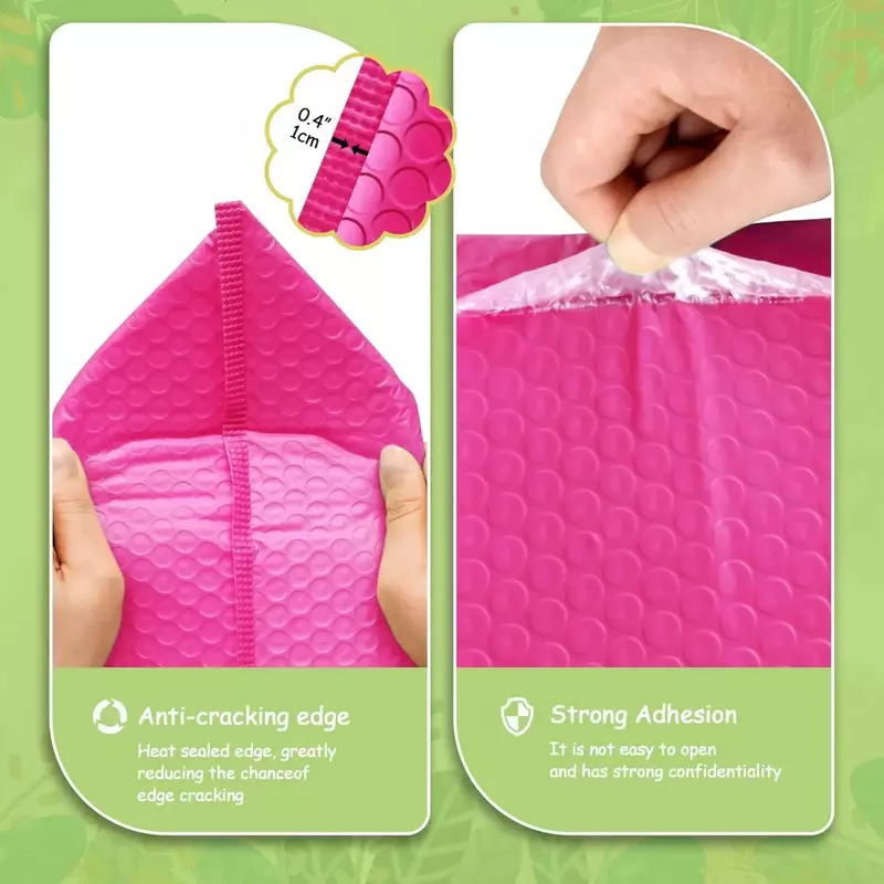 Paket pengiriman 50 buah merah muda perlengkapan bisnis kecil amplop paket pengiriman gelembung amplop tas kemasan surat