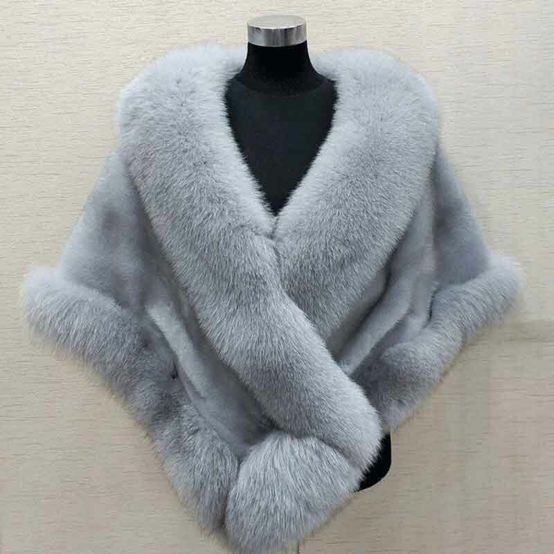 Mode Kunst pelz Wraps Winter koreanische elegante Hochzeit warme Schals Mäntel Oberbekleidung Harajuku solide ärmellose Abschluss ball Fuzzy Jacke