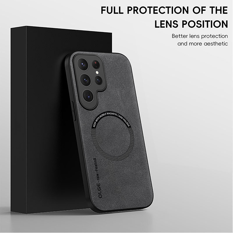 Luxury Leather Magnetic Case for Samsung Galaxy S20 S21 S24 S23 S22 Ultra FE Note10 Note20 Plus Magsafe Wireless Charge Cover