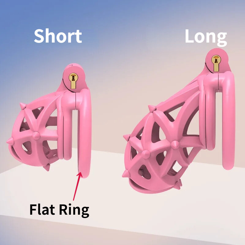 2024 New Pink rimovibile Spike castità gabbia lunga/corta con 4 dimensioni anello del pene blocco del pene maschio prodotti per adulti coppie Erotica 18