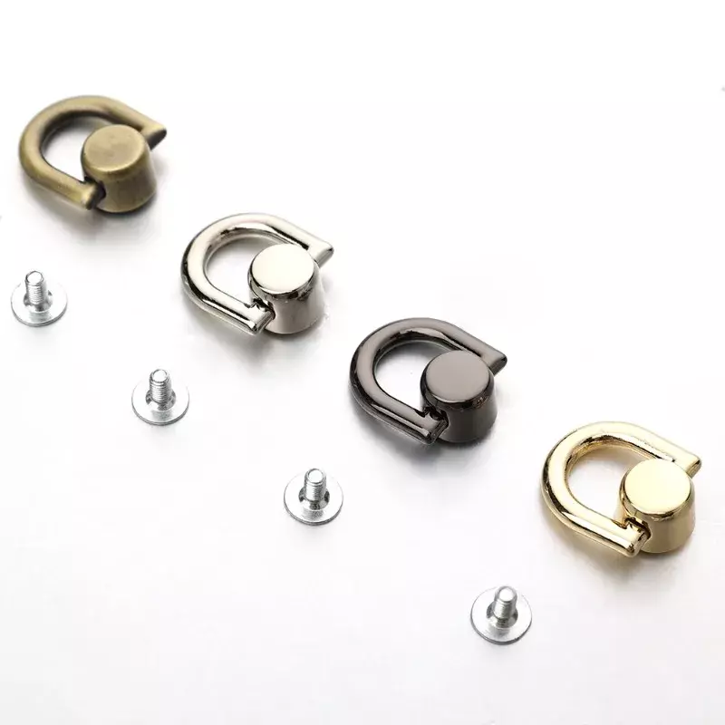 1-5Pcs Screwback Screw Rivet Stud Silver Round Head Nail with Pull Ring DIY Removable Pendant Parts Leather Craft Clothes Bags
