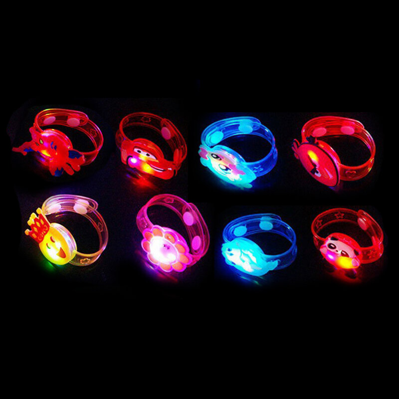 1pc Creative Cartoon Watch Boys Girls Flash Wrist Band Glow Luminous Bracelets Children's Day/Birthday Party Gifts Toy