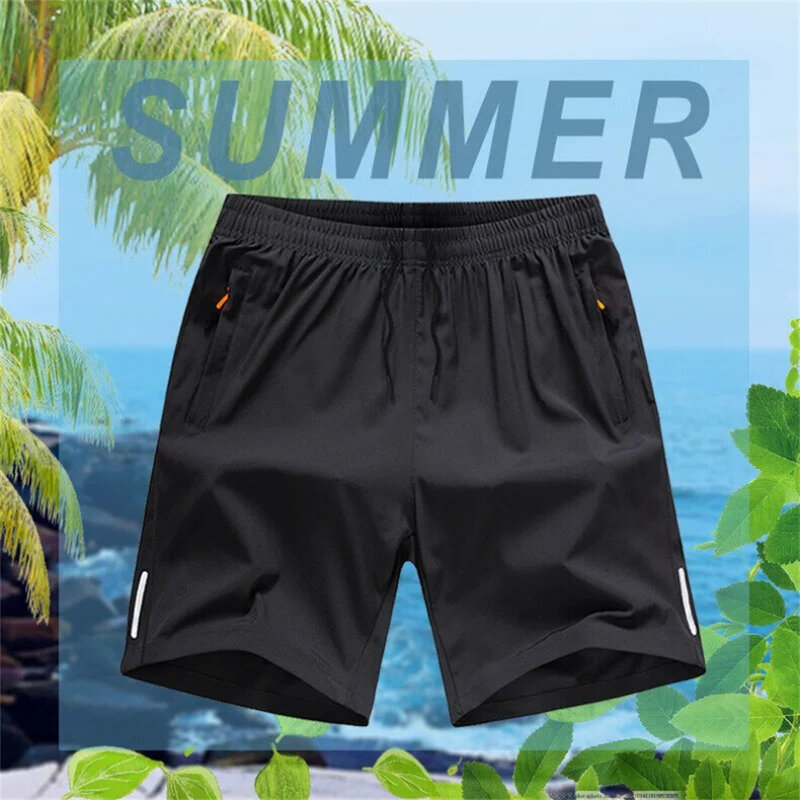 Celana pendek binaraga pria, bawahan pantai musim panas pria, sejuk nyaman meregang Slim Fit, olahraga, lari ukuran besar L-5XL