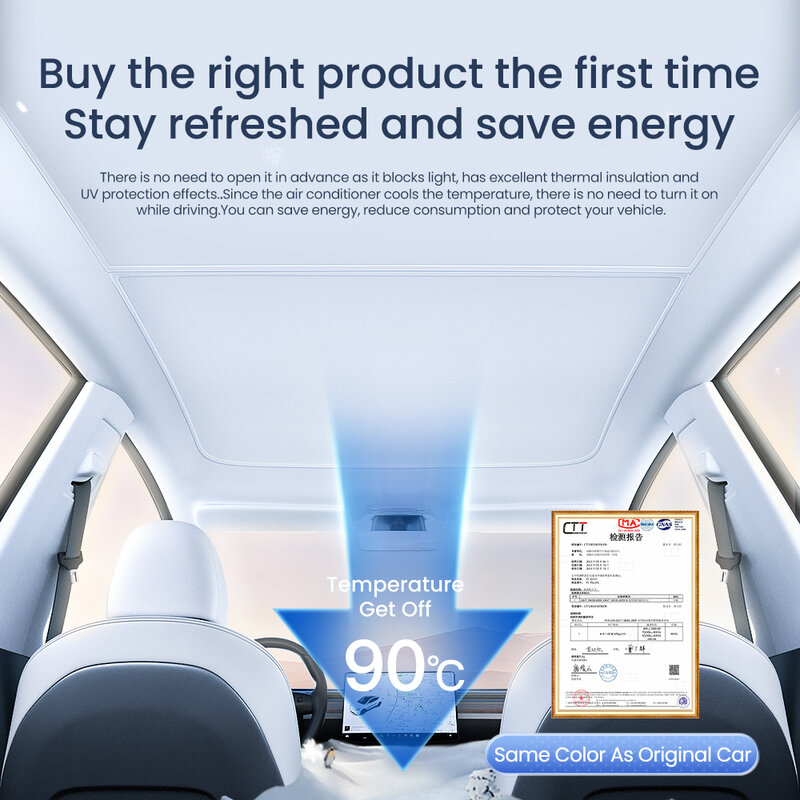 Yz für Tesla Modell 3 y Highland 2012-2018 Sonnenblende für Auto Upgrade Eis Stoff Schnalle Sonnenschutz Glasdach Dachfenster Fahrzeug
