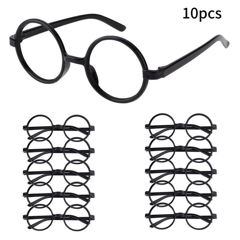 10 Pieces Wizard Glasses Costume Glasses With Round Frame No Lenses For Kids St Patrick's Day Costume Party Easter Costume Party