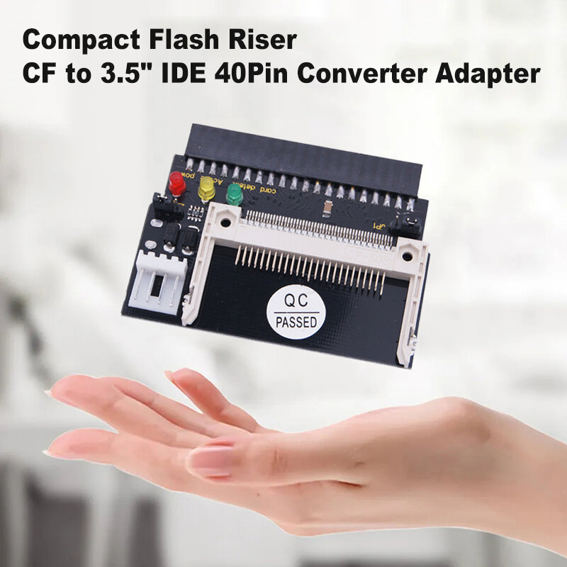 Compact Flash Card conversor adaptador, Riser Board para PC Desktop, CF para IDE conector fêmea, 3.5 ", 40Pin