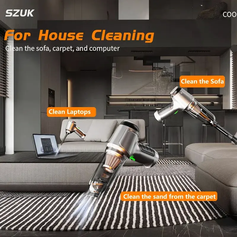 Szuk 95000pa Car Vacuum Cleamer Mini Manizing Machine для автомобиля Мощно