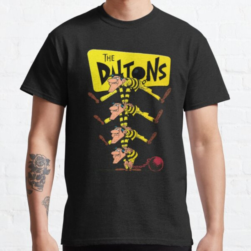 Lucky Luke Cartoon Daltons Tshirt Retro T Shirt Grunge Men Clothing Harajuku Anime Shirt Ropa Hombre Roupas Masculinas Camisetas