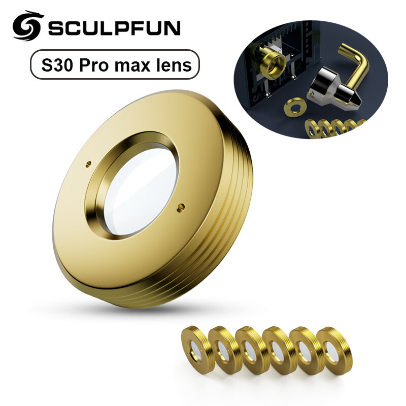 SCULPFUN-lente estándar de 6 piezas para S30 Pro Max /Ultra-22W/33W, lente láser de superficie reforzada, Anti-aceite y Anti-humo, HighTransparent