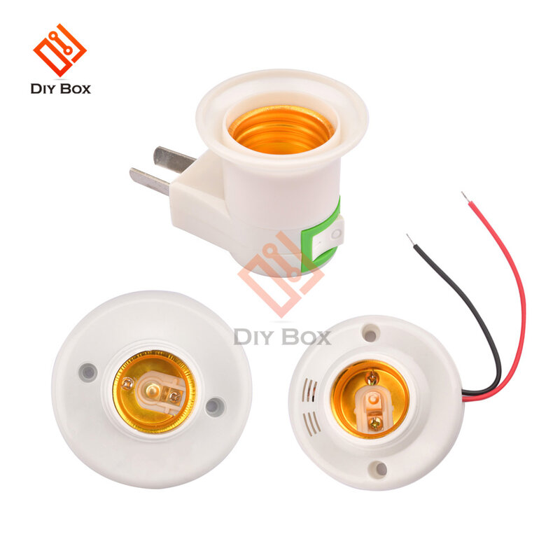 220V E27 Acoustooptic Control LED Light Socket Holder convertitore adattatore ON/OFF per lampadina portalampada a risparmio energetico