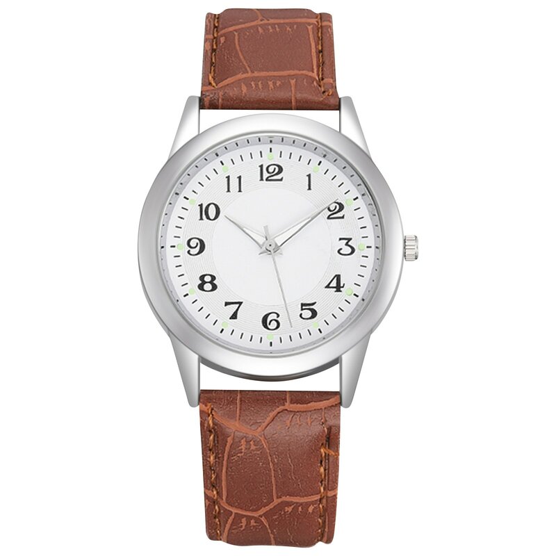 Męski prosty zegarek na co dzień modny zegarek kwarcowy zegarek na rękę ze skórzanym paskiem świecąca waga wskazówki zegarek z okrągłą tarczą Reloj Hombre