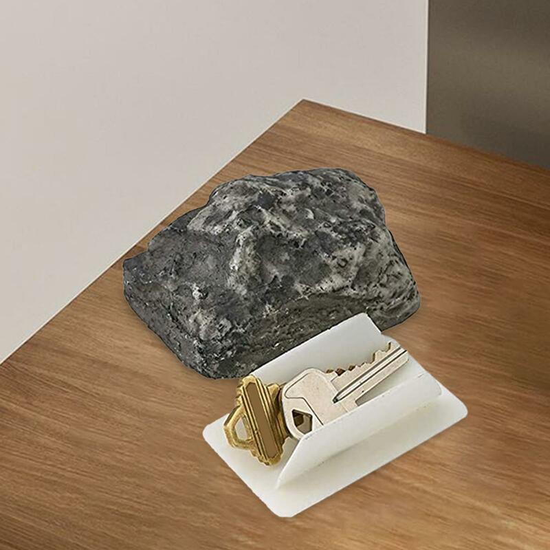 Key Fake Rock Spare Key Storage Box Holder Windproof Decorative Weatherproof Ornament Faux Stone Key Hider for Outside
