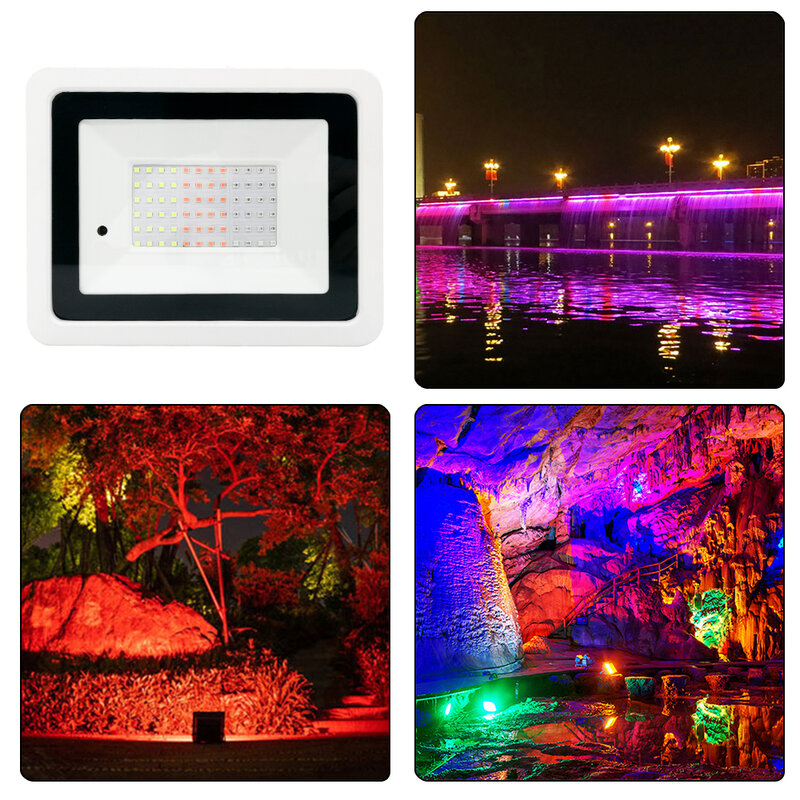 RGB LEDフラッドライト,100W,50w, 30w, 20w, ac 110v/220v, ip68防水,屋外,スポットライト,景観照明