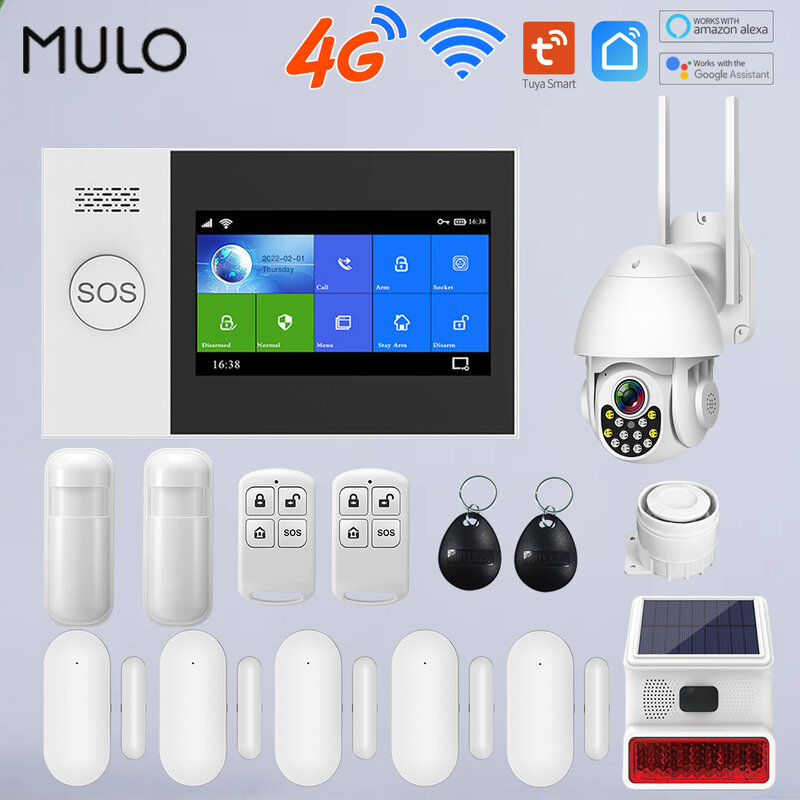 Tuya 4G Home Alarm Smart Home Wifi Beveiligingsalarmen Voor Home House Touchscreen Appartement Alarmen Ondersteuning Smart Life App Alexa
