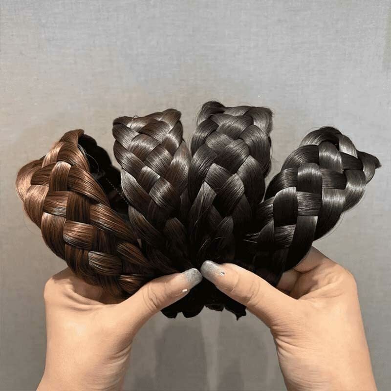 Пятижильная плетеная лента для волос, Женская плетеная повязка на голову ручной работы, плетеные аксессуары для волос, парик-бандо