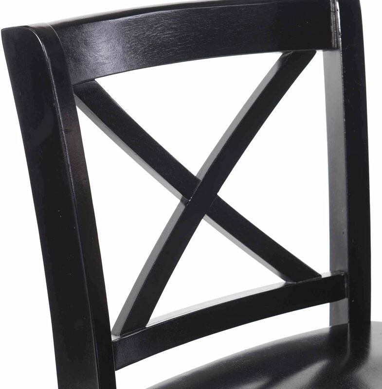 Home Dcor-taburete negro con respaldo, 16 "W X 17,91" 37,01 D x "H