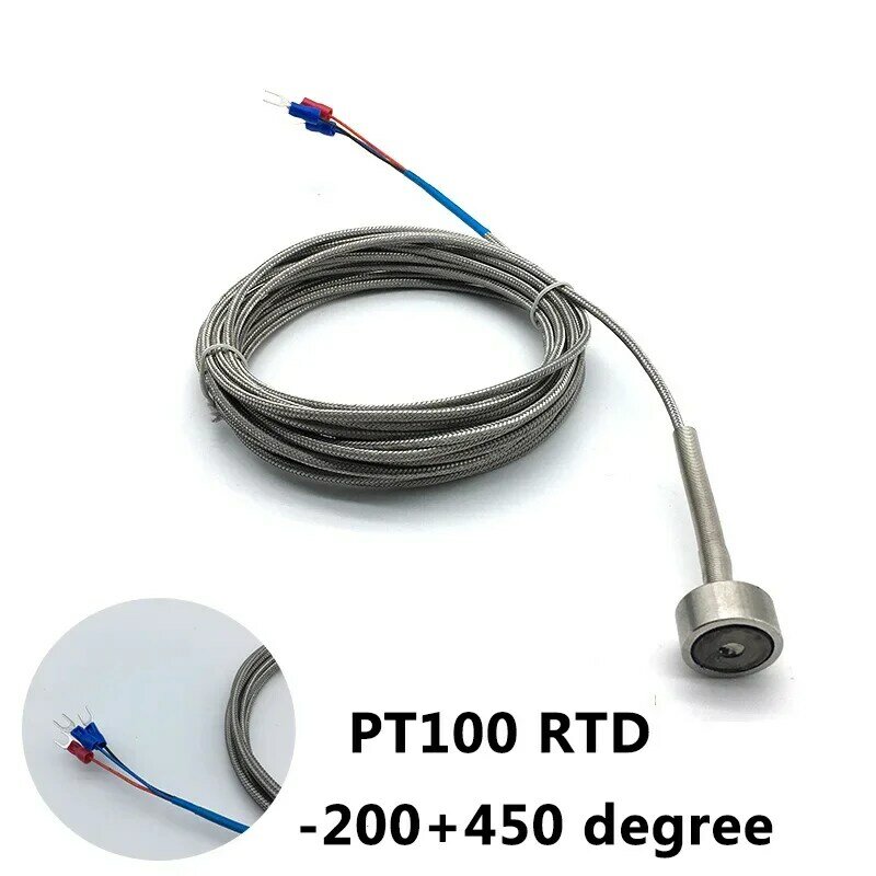 Magnetisch Thermokoppel Type K/Pt100-200 + 450 ° C Handheld Oppervlaktetemperatuursensor Dia 20Mm Afgeschermde Miniatuurconnector