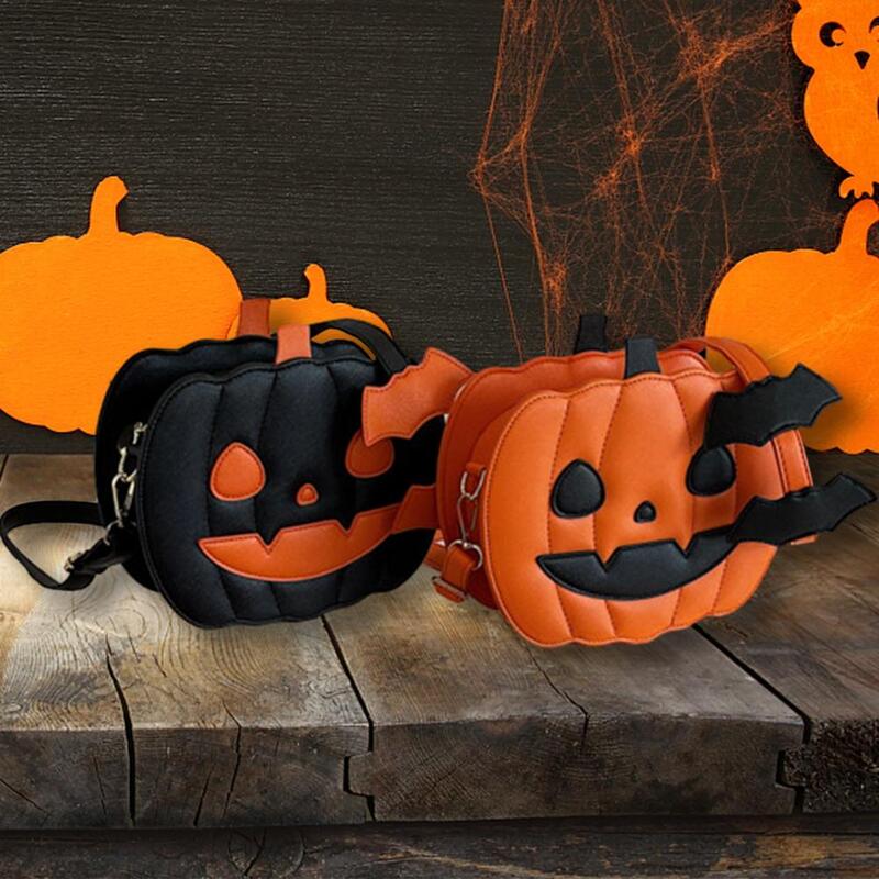 Borsa a tracolla di Halloween borsa a tracolla di Halloween spettrale borsa a tracolla di grande capacità a forma di pipistrello a forma di zucca