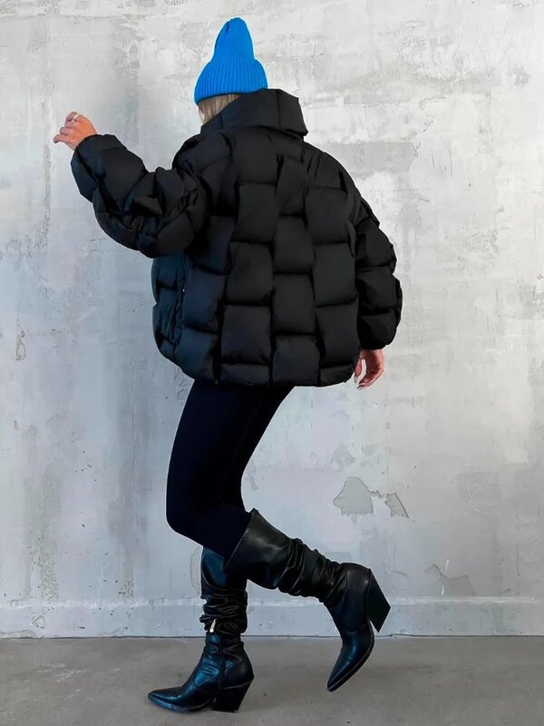 Giacche invernali per donna 2023 spessa calda giacca trapuntata moda allentata femminile interscambio High Street Green Baggy Puffer Coat