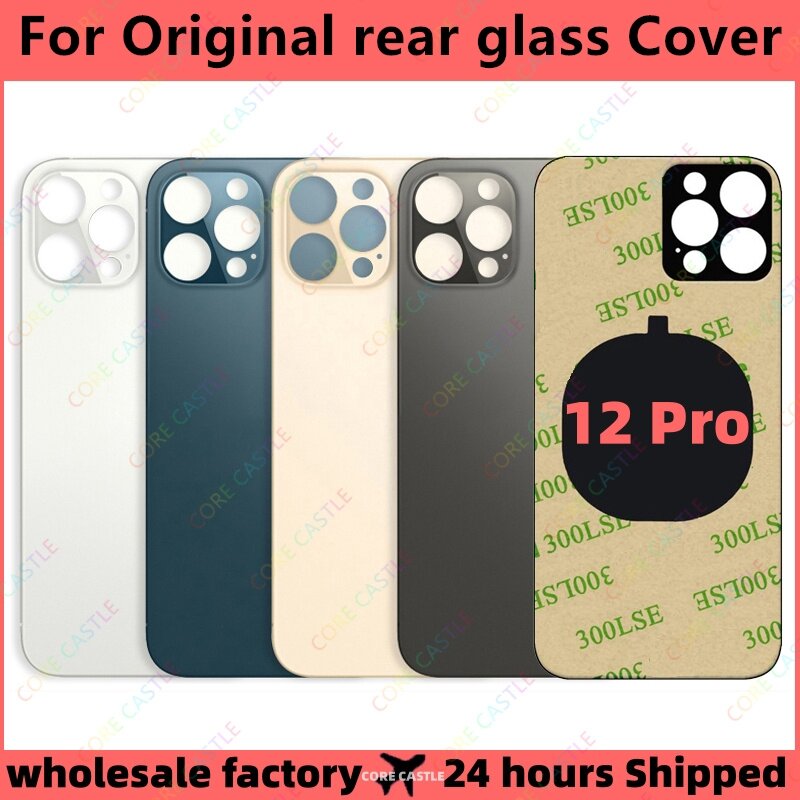 For iPhone 12 Pro Back Glass Panel Battery Cover Replacement Parts High quality Big Hole Camera Rear Door Housing Case Bezel