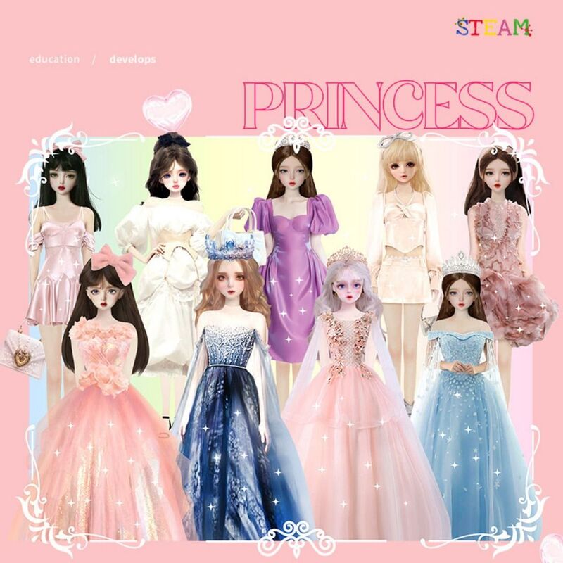 Play Repeatedly Paper Doll House Girl No Cutting Handmade DIY Cute Princess Book DIY Toy Sparkling Paper Doll Quiet Book