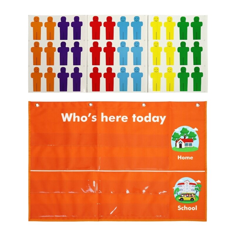 Taschendiagramm zur Klassenverwaltung, Taschendiagramm „Wer ist heute hier?“ 81 × 48 40JB
