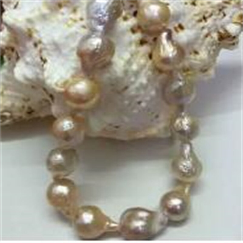 Langka 12-16Mm Alami Selatan Baroque Lavender Akoya Pearl Fashion Kalung 18"