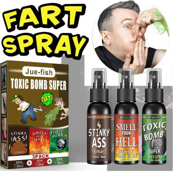 Novidade Fart Gag Prank Spray, Ass fedorento bomba tóxica, Smelly Gás Cheiro do Inferno