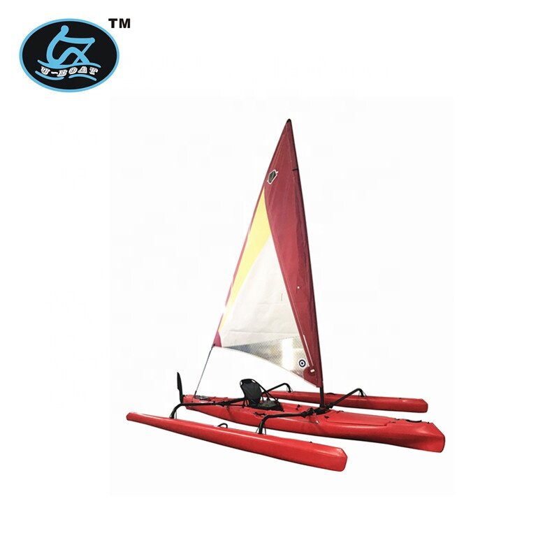 2024 new-designed small trimaran single sit on top sailboat with accessories for sale