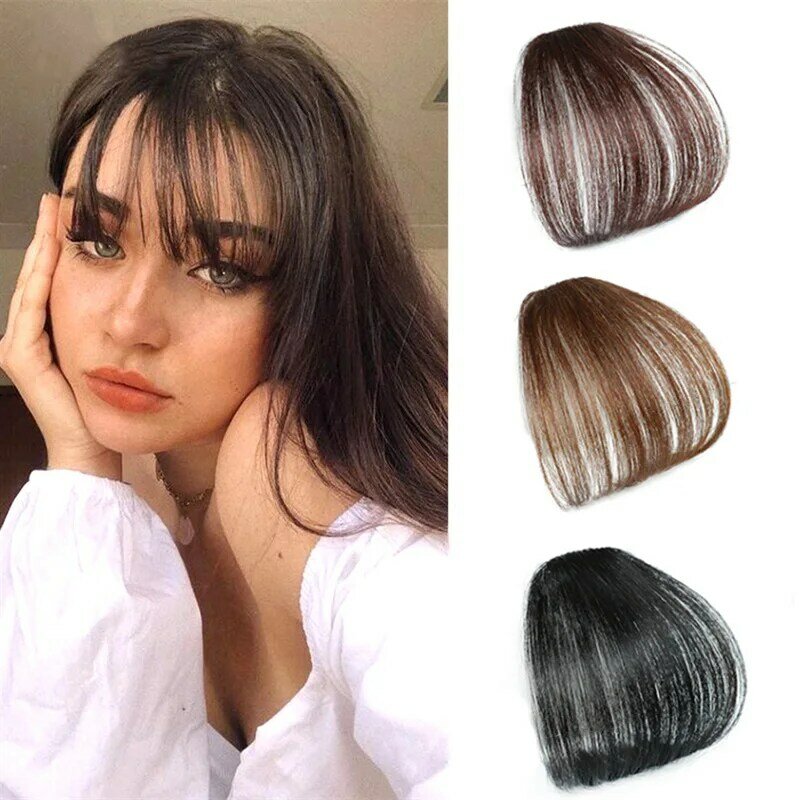 Fake Air Bangs Hair Clip In Hair Extensions Synthetic Hair Fake Bangs Heat Resistant Hairpieces For Women/Girls