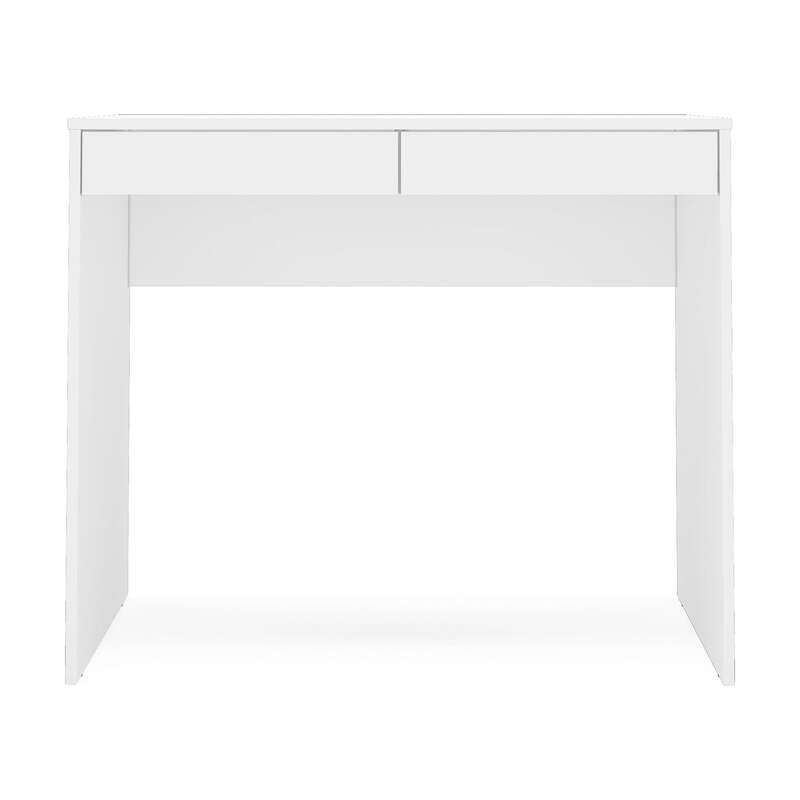 Polifurniture Tijuca 35.5 in. Writing Desk with 2 Drawers, White
