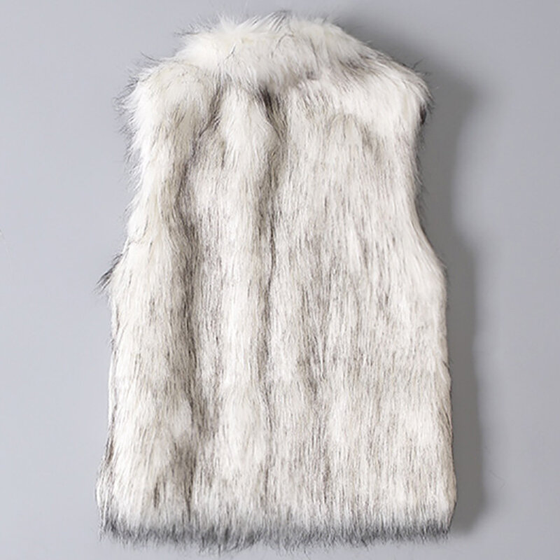 Colete de lã falsa feminino com gola, lapela, jaquetas de caminhada, inverno