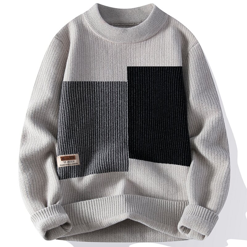 Sweter męski luksusowy kaszmirowy nowy pulower z golfem swetry grube ciepłe ciągnięcie Homme moda męska święta