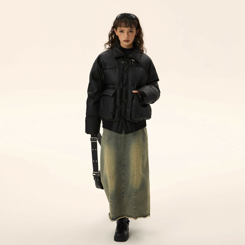 Parka de algodão grosso feminino, outwear solto, sobretudo, roupa de pão, versão coreana, novo casaco, 2023