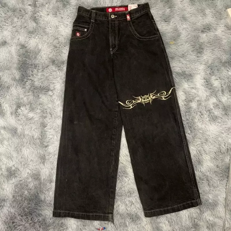 Y 2K Jnco Jeans Heren Hiphop Rock Grafische Denim Broek Losse Retro Harajuku Casual Streetwear Broek Met Hoge Taille 2024 Nieuwe