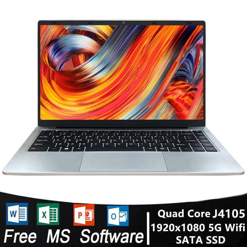 Akpad j4105 14,1 Zoll RAM 6GB DDR4 ROM 128GB 256GB SSD Windows 10 Zoll Intel tragbare Laptos Student Notebook Quad Core Laptop