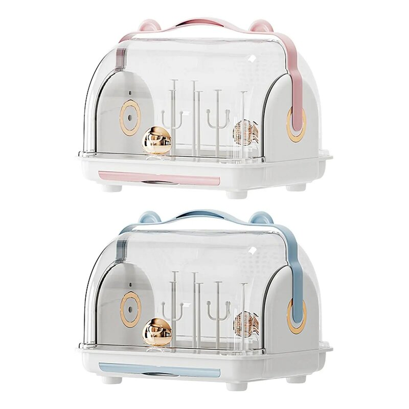 Portable Nursing Bottle Storage Box 36x30x29cm Baby Bottle Drying Rack for Countertop Home Kitchen Also for Baby Toys Fruits
