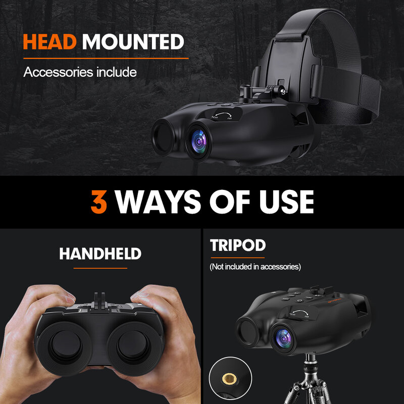 GTMEDIA N4 Infrared Night Vision Binoculars Scope 850nm Infrared LED with 5x Digital Zoom for Outdoor Animal Huntings Patrol