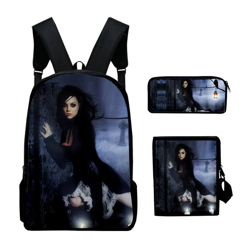 Conjunto de mochila com bolsas de ombro para as mulheres, 3 peças, com bolsa de ombro, moda