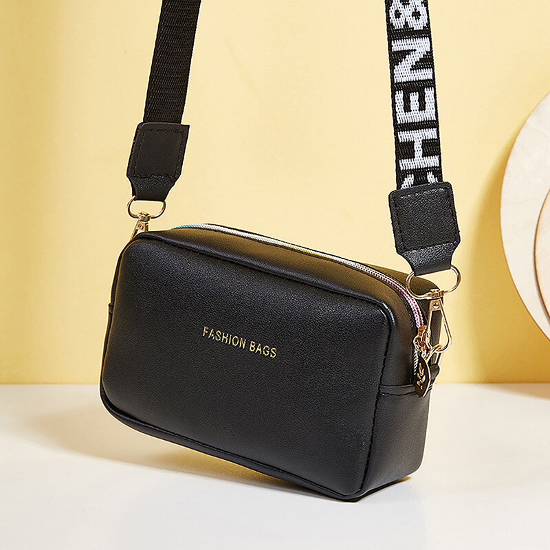 シンプルなスタイルの小さなショルダーバッグ,単色,ワイドストラップ,電話財布,ハンドバッグ