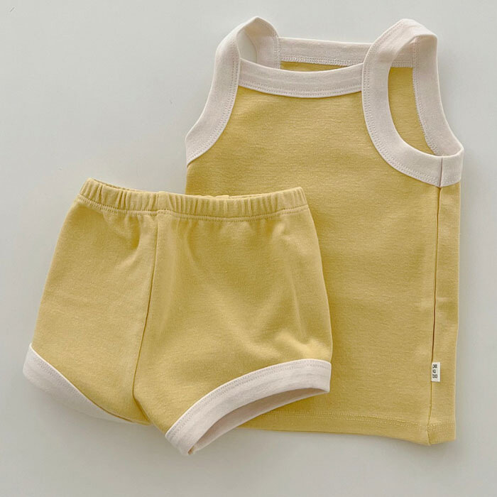 2023 New Baby Set di vestiti senza maniche Boy Girl Summer Thin Cotton Vest + Shorts 2 pezzi Suit Infant outfit Toddler Set traspirante